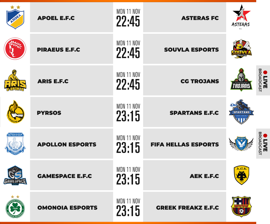 Schedule Table Mockup for VGL eSports Website